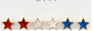 USA Glitter Star Earrings Pack