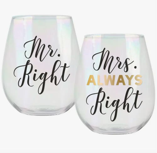 Mr. Mrs. Wine Glass Set