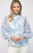 Load image into Gallery viewer, Blue Ruffle Blouse