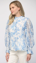 Load image into Gallery viewer, Blue Ruffle Blouse
