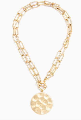 Double-Strand Gold Link Coin Necklace
