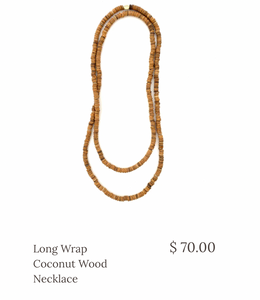 Coconut Long Wrap Necklace