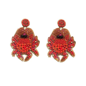 Crab beaded earrings